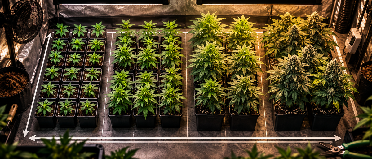 Combien de plante de cannabis par mètre carré?