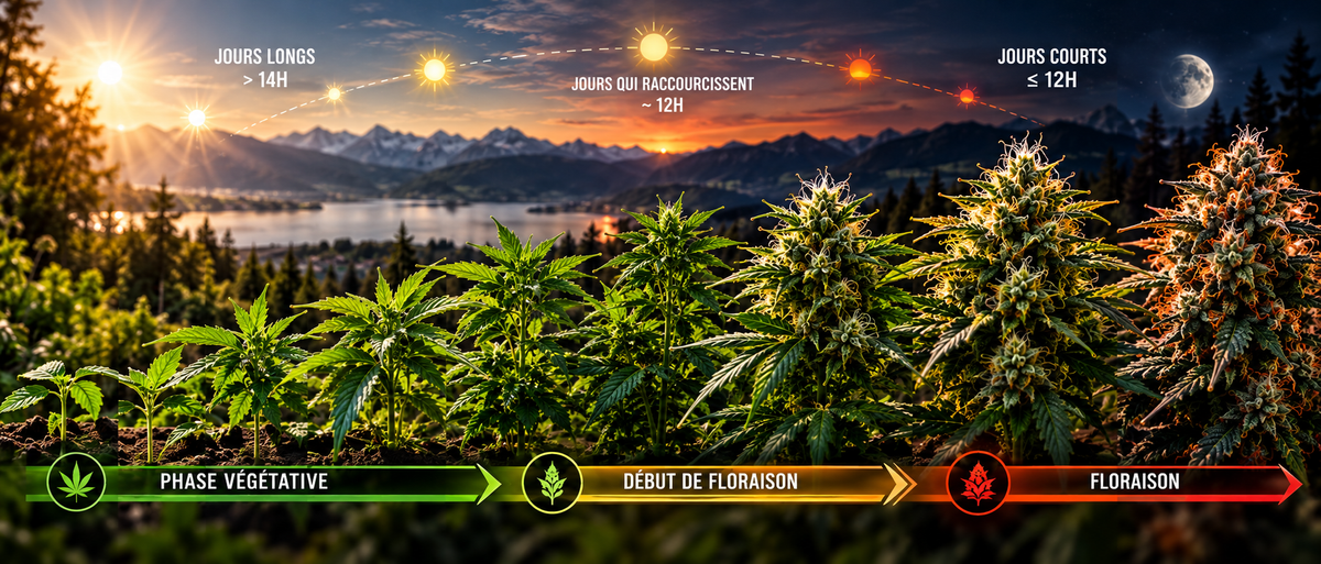 Quand est-ce que le cannabis extérieur passe en floraison